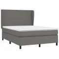 cadre de lit avec matelas Gris 140x190 cm Similicuir