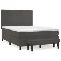 cadre de lit et matelas Gris foncé 140x200cm Velours