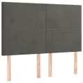 cadre de lit et matelas Gris foncé 140x200cm Velours