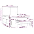cadre de lit et matelas Gris foncé 140x200cm Velours