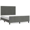 Cadre de lit avec tête de lit Gris foncé 140x190 cm Velours