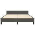 Cadre de lit avec tête de lit Gris foncé 140x190 cm Velours