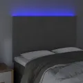 Tête de lit à LED Gris foncé 144x5x118/128 cm Velours