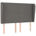 Tête de lit avec oreilles Gris 147x23x118/128 cm Similicuir