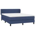 cadre de lit avec matelas Bleu 140x200 cm Tissu