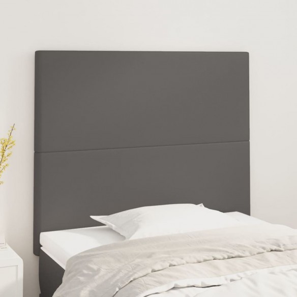 Têtes de lit 2 pcs Gris 80x5x78/88 cm Similicuir