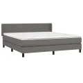 cadre de lit avec matelas Gris 160x200 cm Similicuir