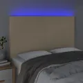 Tête de lit à LED Crème 144x5x118/128 cm Tissu