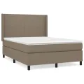 cadre de lit avec matelas Taupe 140x200 cm Tissu