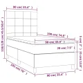cadre de lit avec matelas Vert foncé 90x190 cm