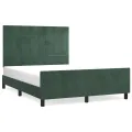 Cadre de lit avec tête de lit Vert foncé 140x190 cm Velours