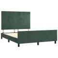 Cadre de lit avec tête de lit Vert foncé 140x190 cm Velours
