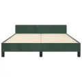 Cadre de lit avec tête de lit Vert foncé 140x190 cm Velours