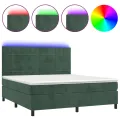 cadre de lit matelas et LED Vert foncé 180x200 cm