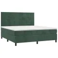 cadre de lit matelas et LED Vert foncé 180x200 cm