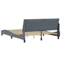 Cadre de lit avec lumières LED gris foncé 160x200 cm velours