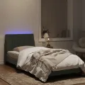 Cadre de lit avec lumières LED gris clair 90x200 cm velours