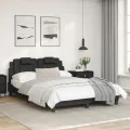Cadre de lit avec lumières LED noir 120x200 cm similicuir