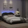 Cadre de lit avec lumières LED noir 120x200 cm similicuir