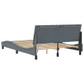Cadre de lit avec lumières LED gris foncé 140x190 cm velours