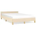 Cadre de lit avec tête de lit crème 120x190 cm tissu