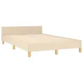 Cadre de lit avec tête de lit crème 120x190 cm tissu