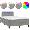 cadre de lit avec matelas LED Gris clair 120x200 cm