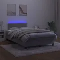 cadre de lit avec matelas LED Gris clair 120x200 cm