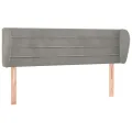 Tête de lit avec oreilles Gris clair 147x23x78/88 cm Velours