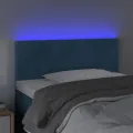 Tête de lit à LED Bleu foncé 90x5x78/88 cm Velours