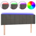 Tête de lit à LED Gris foncé 147x16x78/88 cm Velours