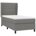 cadre de lit avec matelas Gris foncé 90x200 cm Tissu