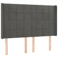cadre de lit matelas et LED Gris foncé 140x190 cm