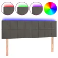 Tête de lit à LED Gris foncé 144x5x78/88 cm Velours