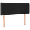 Tête de lit avec oreilles Noir 83x16x78/88 cm Velours