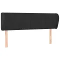 Tête de lit avec oreilles Noir 147x23x78/88 cm Velours
