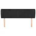 Tête de lit avec oreilles Noir 147x23x78/88 cm Velours