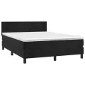 cadre de lit avec matelas LED Noir 140x190cm Velours