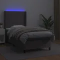 cadre de lit matelas LED Gris 90x190 cm Similicuir