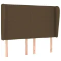 Tête de lit avec oreilles Marron foncé 147x23x118/128 cm Tissu