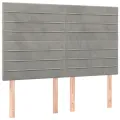 Cadre de lit avec tête de lit Gris clair 140x190 cm Velours