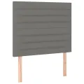 cadre de lit avec matelas Gris foncé 90x200 cm Tissu