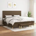 cadre de lit avec matelas Marron foncé 200x200 cm