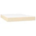 cadre de lit avec matelas LED Crème 140x200 cm Tissu