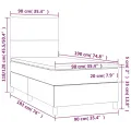 cadre de lit avec matelas et LED Gris foncé 90x190cm