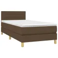cadre de lit avec matelas Marron foncé 80x200 cm