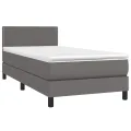 cadre de lit et matelas LED Gris 90x190cm Similicuir