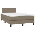 cadre de lit avec matelas LED Taupe 120x200 cm Tissu