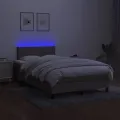 cadre de lit avec matelas LED Taupe 120x200 cm Tissu