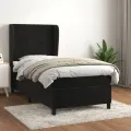 cadre de lit avec matelas Noir 90x200 cm Velours